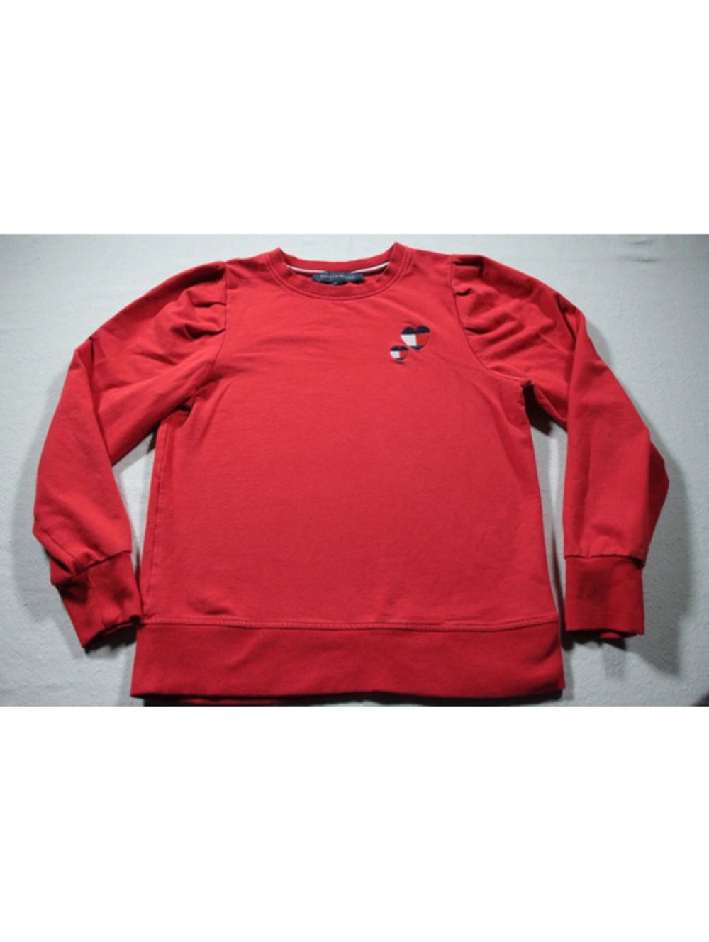 Women's Tommy Hillfiger Sweatshirt XS Red Hearts Shirt